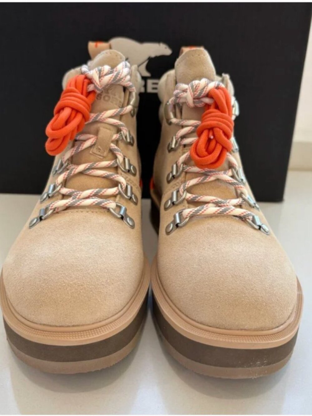 Sorel Hi-Line Hiker Boots Leather Lace Up Booties Ceramic Major Size 10 NEW - Picture 6 of 7